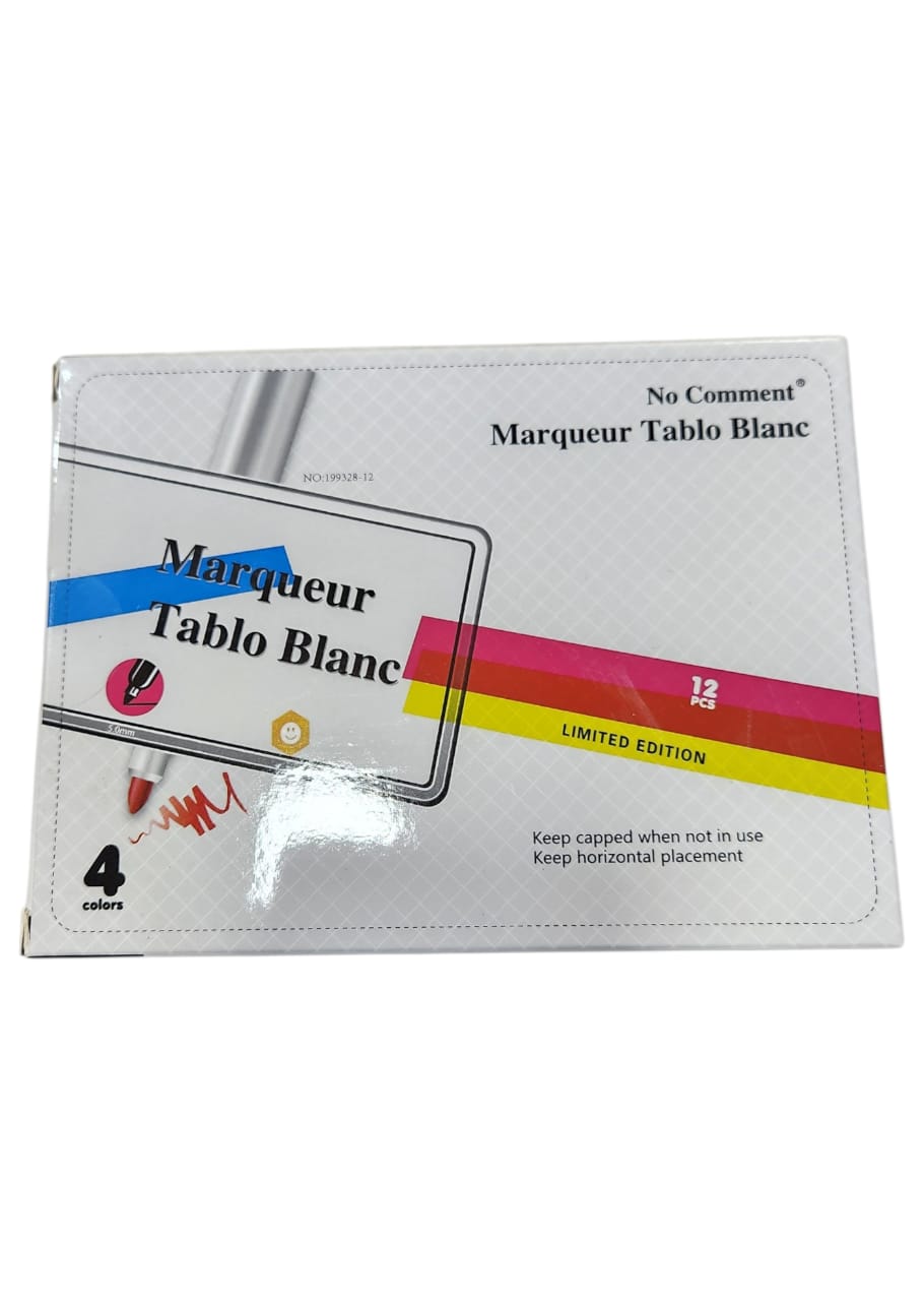 PAQUET MARQUEUR EFFACABLE NOIR 12 PIECES NO COMMENT